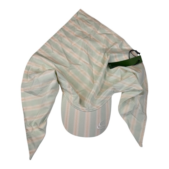 Scuffers Sweet Green CAP Women's Size OS 100% Cotton Stripe Cover Lightweight - Picture 3 of 10